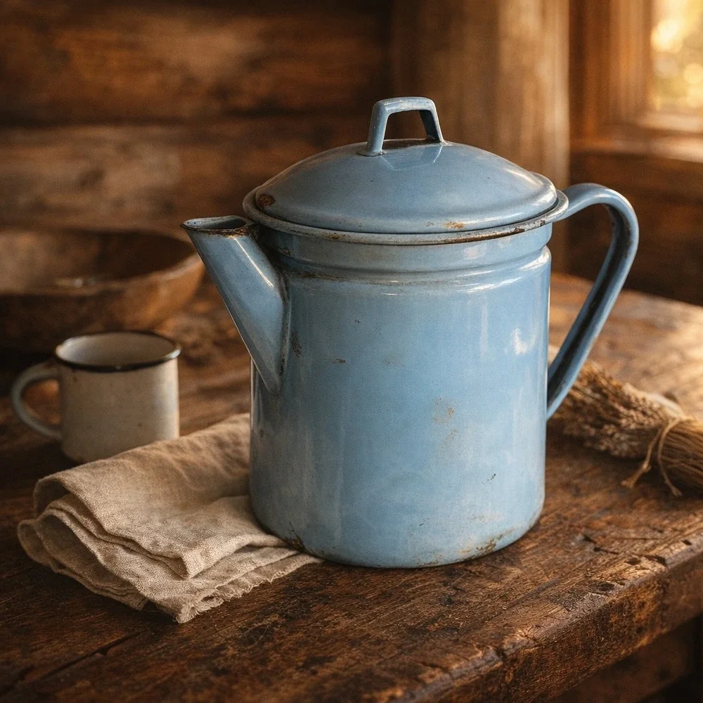 Vtg Blue Enamelware 6